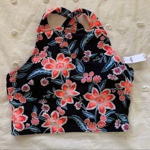 Old Navy High-Neck Long-Line Apron-Strap Swim Top